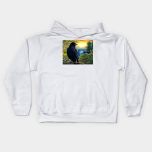 Bird 63 Crow Raven Kids Hoodie